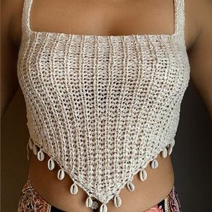 Beige Crochet Top